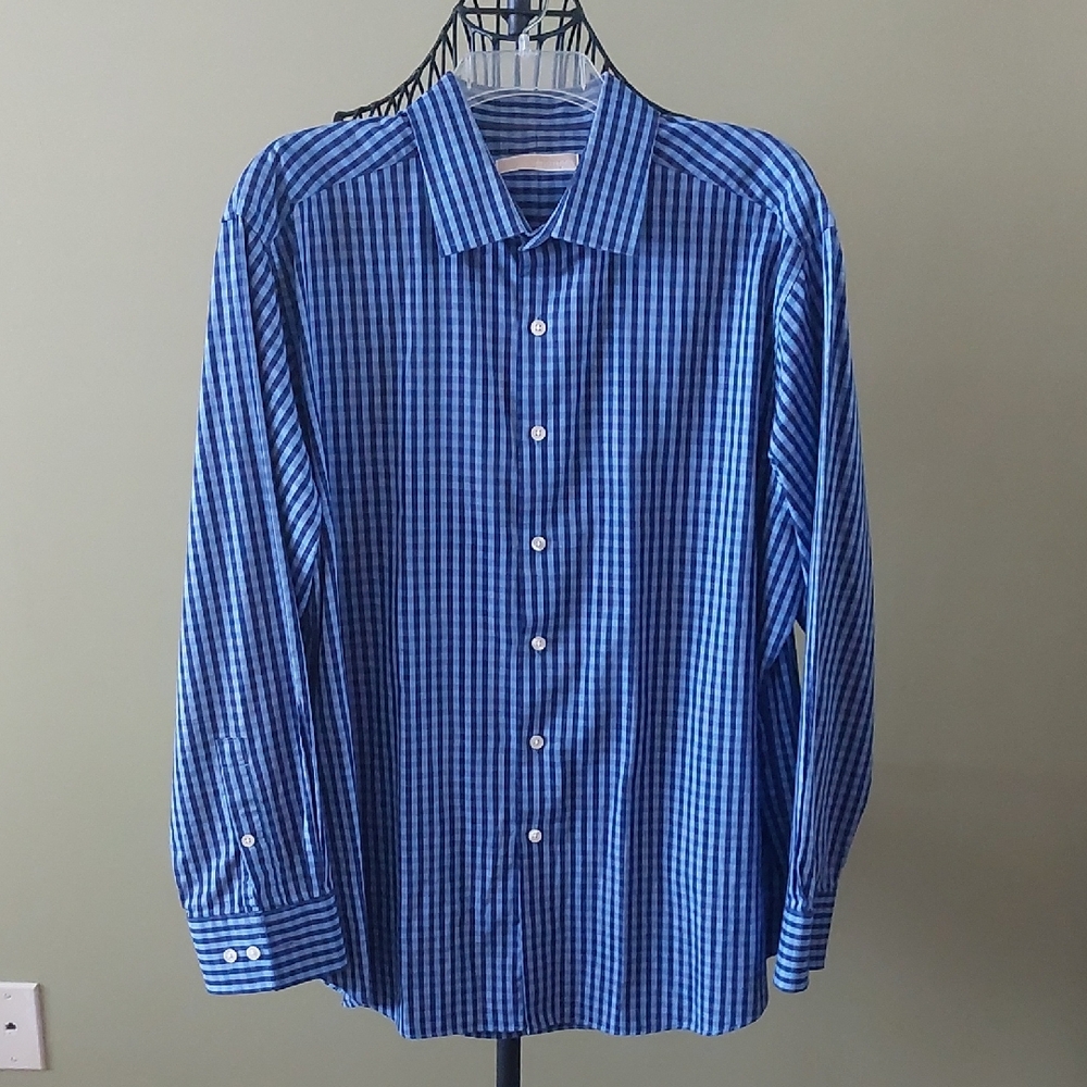 Michael Kors Blue Gingham Men's Shirt